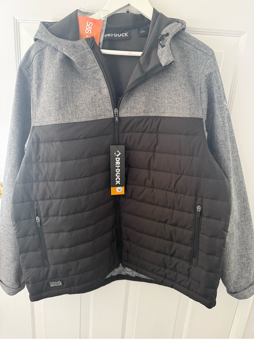 Men’s Dri Duck Hooded Two-Tone Puffer Jacket - Gray/Black